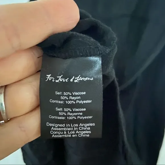 For Love & Lemons Claire Off The Shoulder Mini Dress Black Size Large - Picture 10 of 10